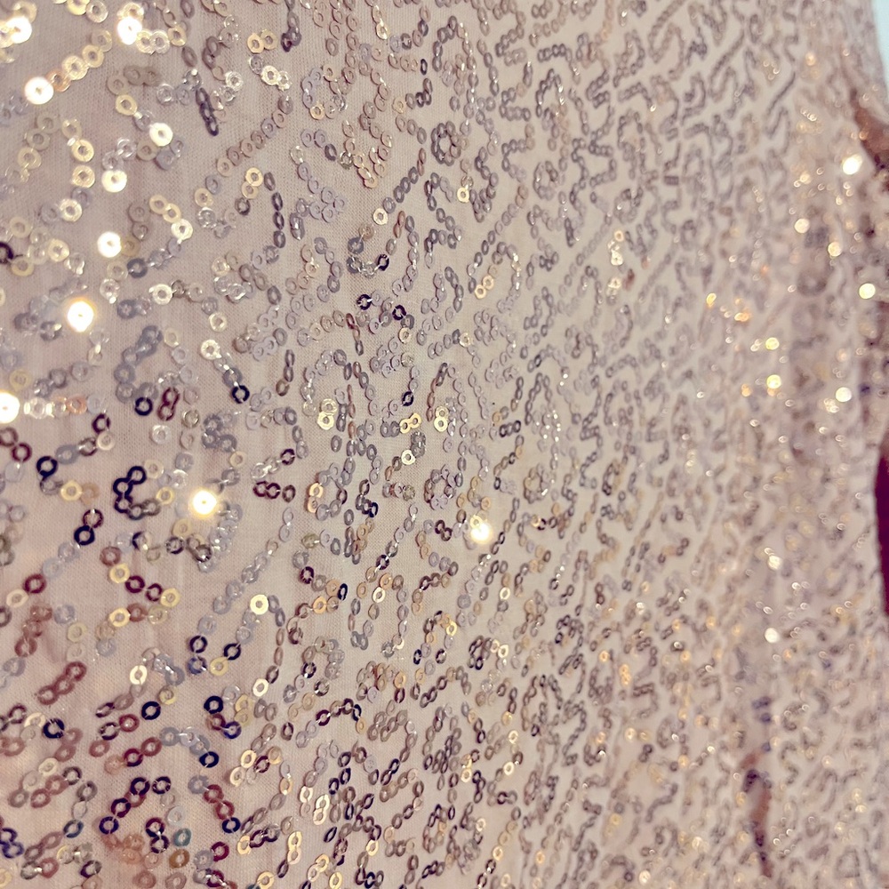 Pink sequin 3/4 sleeves top size medium